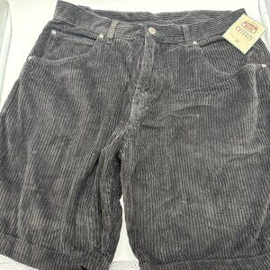 Vintage 90s Y2K Corduroy Shorts Wide Leg Baggy Black Men’s 38 NWT Grunge Punk